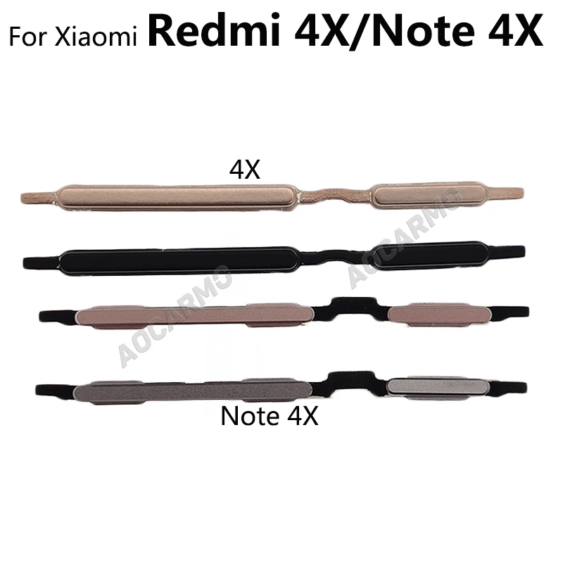 Aocarmo Volume Power ON OFF Volume Up Down Side Button Key For Xiaomi Redmi Note 4X 4x Replacement Part
