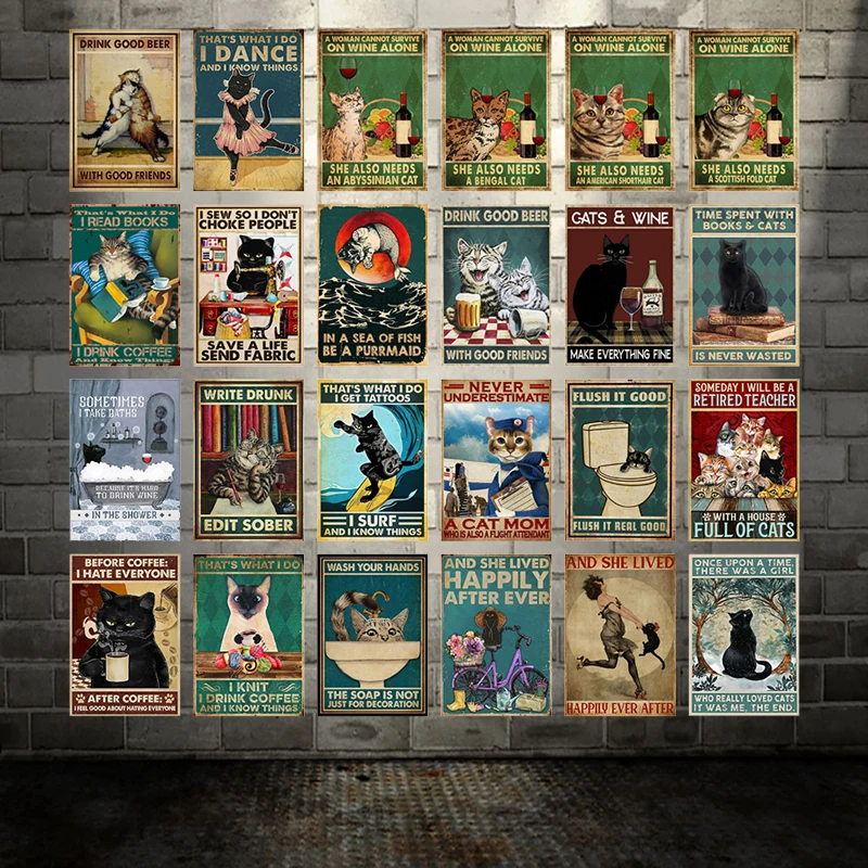 [WellCraft] винтажный черный Кот танцевальный винный кофе с хорошими друзьями