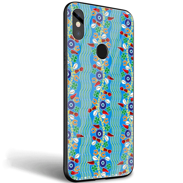 Стеклянный Чехол для мобильного телефона для Xiaomi Note 5 6 7 Pro F1 A1 A2 4X5X6X9 чехол TPU Evil Eye illustration Shell - Цвет: G1