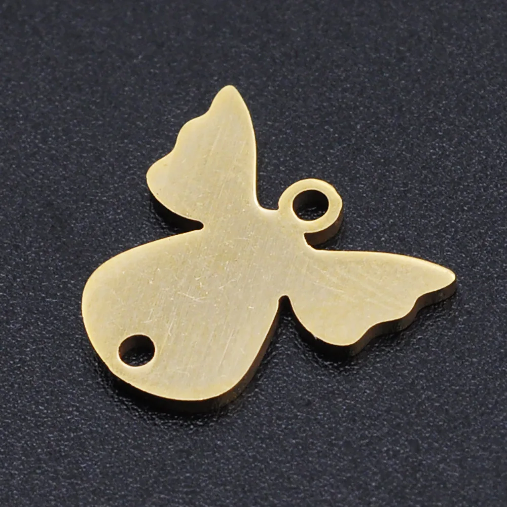 

20Pcs/Lot 14.5*14mm Angel Connector Charms Mirror Polish Stainless Steel Charms For DIY Making Necklace Braid Bracelets Jewelry