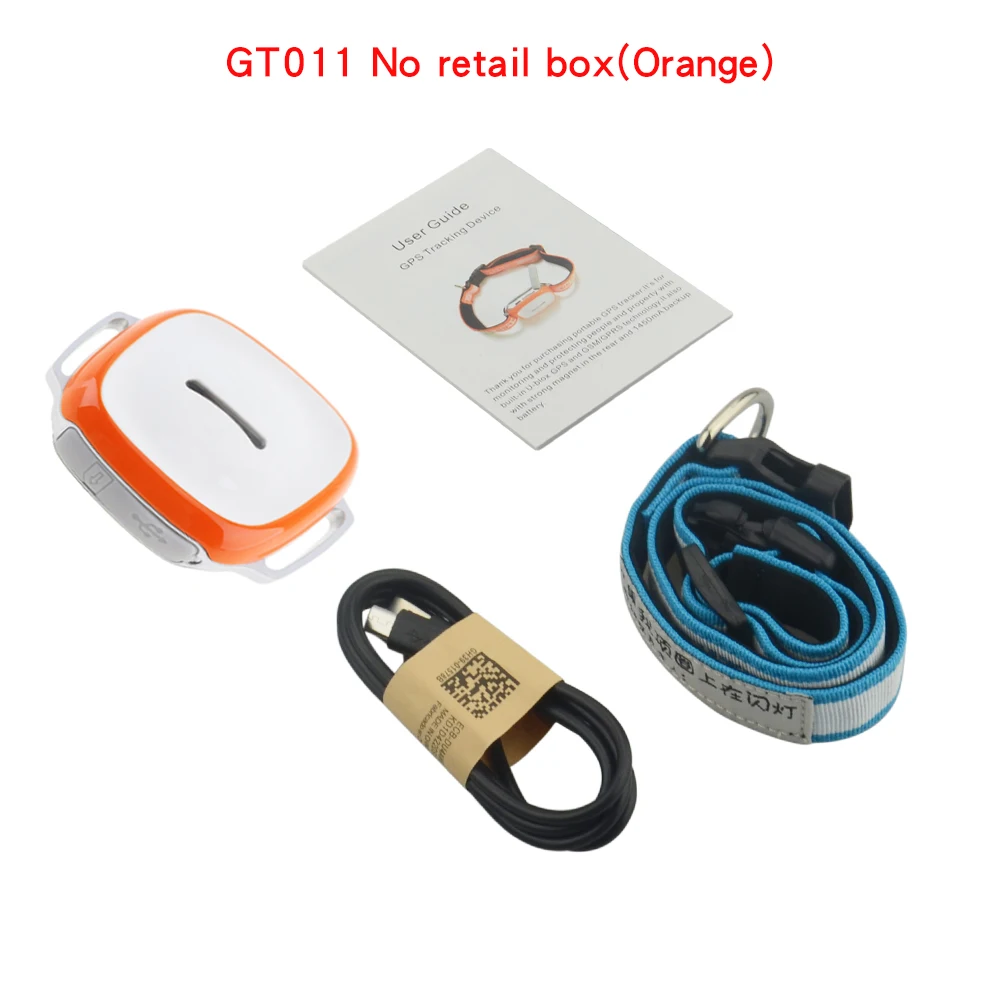 GT011 Водонепроницаемый мини ПЭТ gps трекер локатор с Wi-Fi GSM в реальном времени отслеживающее устройство поддержка гео-забор вибрационная сигнализация Функция - Цвет: No box Orange