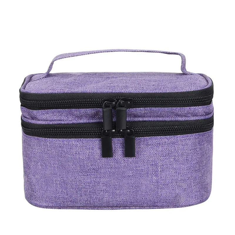 

Manufacturers Direct Selling Hand Oxford Cloth Cosmetic Bag Essential Oil Storgage Bag Waterproof Zipper Double Layer Cosmetic C