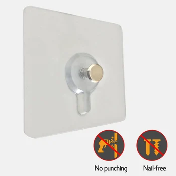

4Pcs Home Holder Decorative Painting Photo Frame Hanging Hook Bathroom Wall Strong Suction Cup Sticking Nail Deer Head Hooks