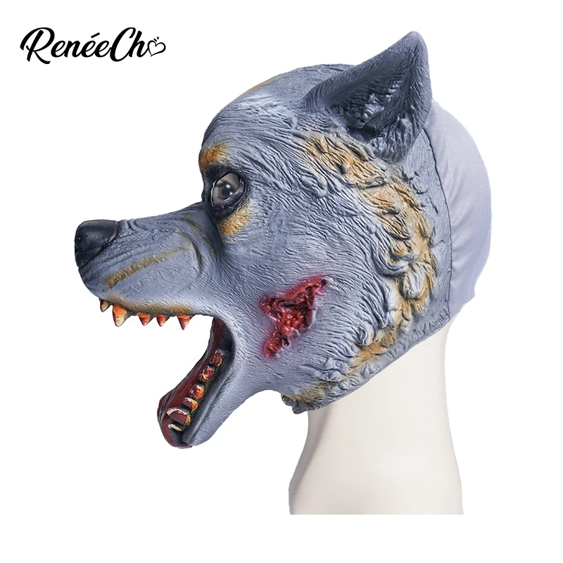 

Reneecho Men Werewolf Mask Wolf Masks Halloween Cosplay Animal Costume Accessories