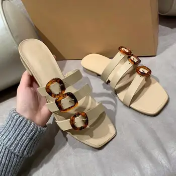 

Summer Flat Sandal Woman And Men Sandals Shoes Three Strap Slippers Sandals Flip Flop Beach Slippers Flats Heels