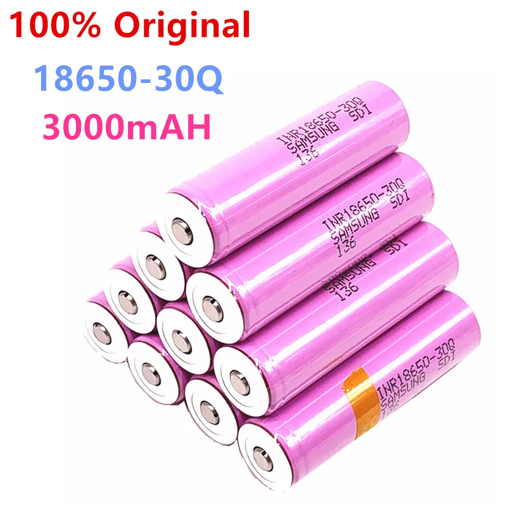 100% Оригинальный 18650 30Q InR 3 7 V модифицированный заостренный перезаряжаемый аккумулятор 3000 MAH подходит для