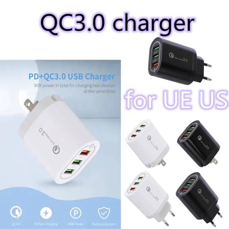 Сетевое зарядное устройство QC3.0 с двумя USB-портами 3 порта для смартфонов |