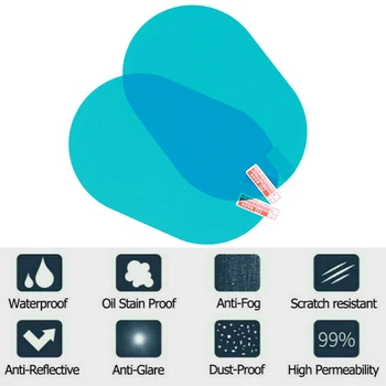 

4pcs Car Rearview Mirror Side Window Tinted Transparent PET Film Anti-Glare Fog Rain Protector Universal