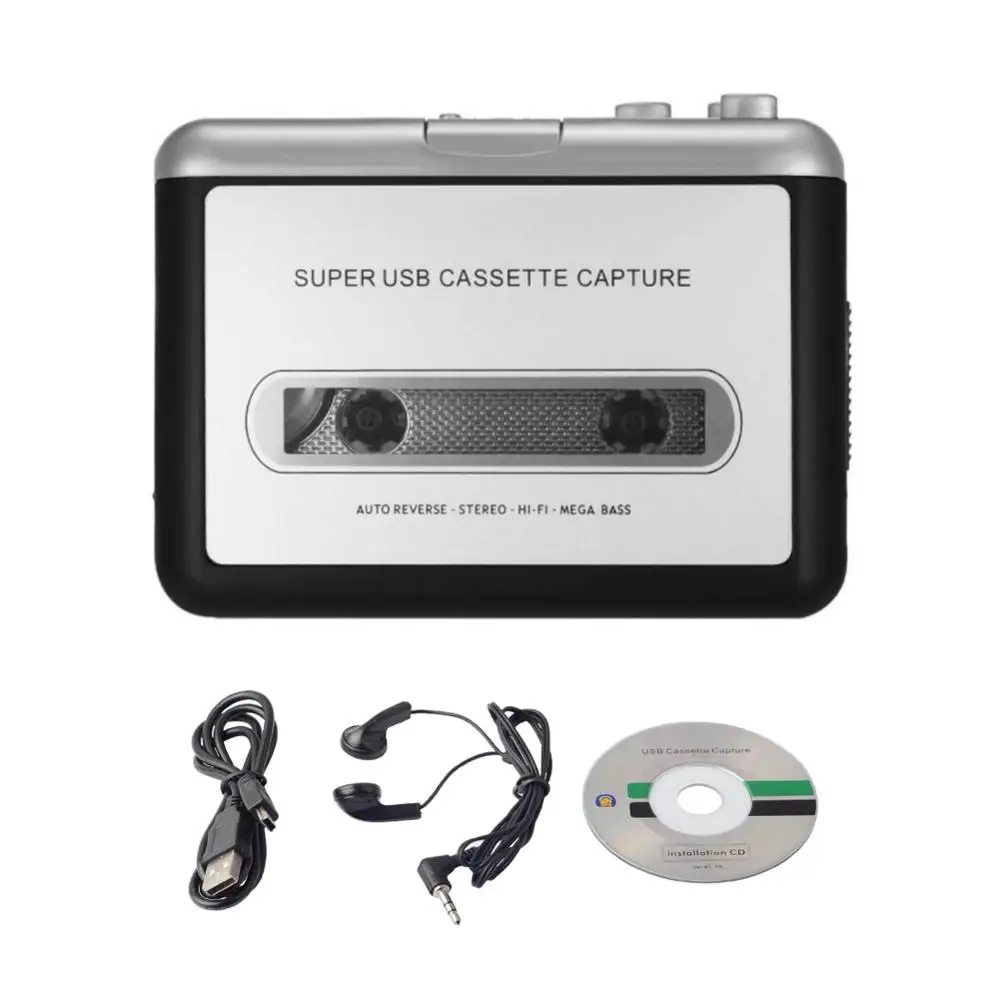 Серебристый Портативный USB Кассетный плеер рекордер лента для MP3 конвертировать музыку на ленте на ПК кассеты в MP3 конвертер аудио кассетный плеер - Цвет: Серебристый