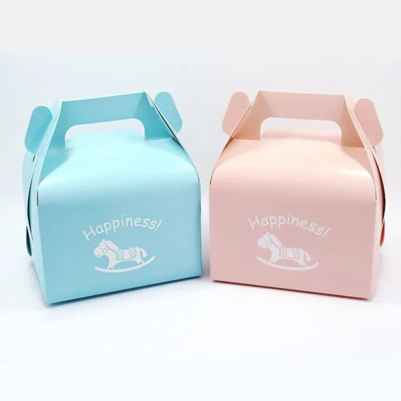 

New style 5pcs/20pcs/50pcs pink/bule color 14x13x8.5cm Cute Trojan Cake Food with Marffin Box Baking Packaging Box paper gifts