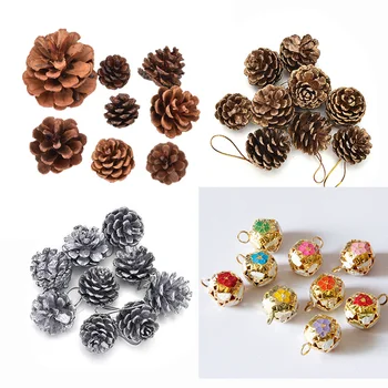 

9/10PCS Loose Beads Small Jingle Bells For Christmas Decorations for Home Pendant Ornaments Pine Cones Tree Hanging Ornament