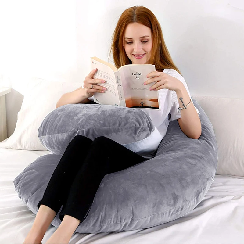 Koreyosh Pregnancy Pillow Maternity Pillow with Washable Velvet Cover Nursing 