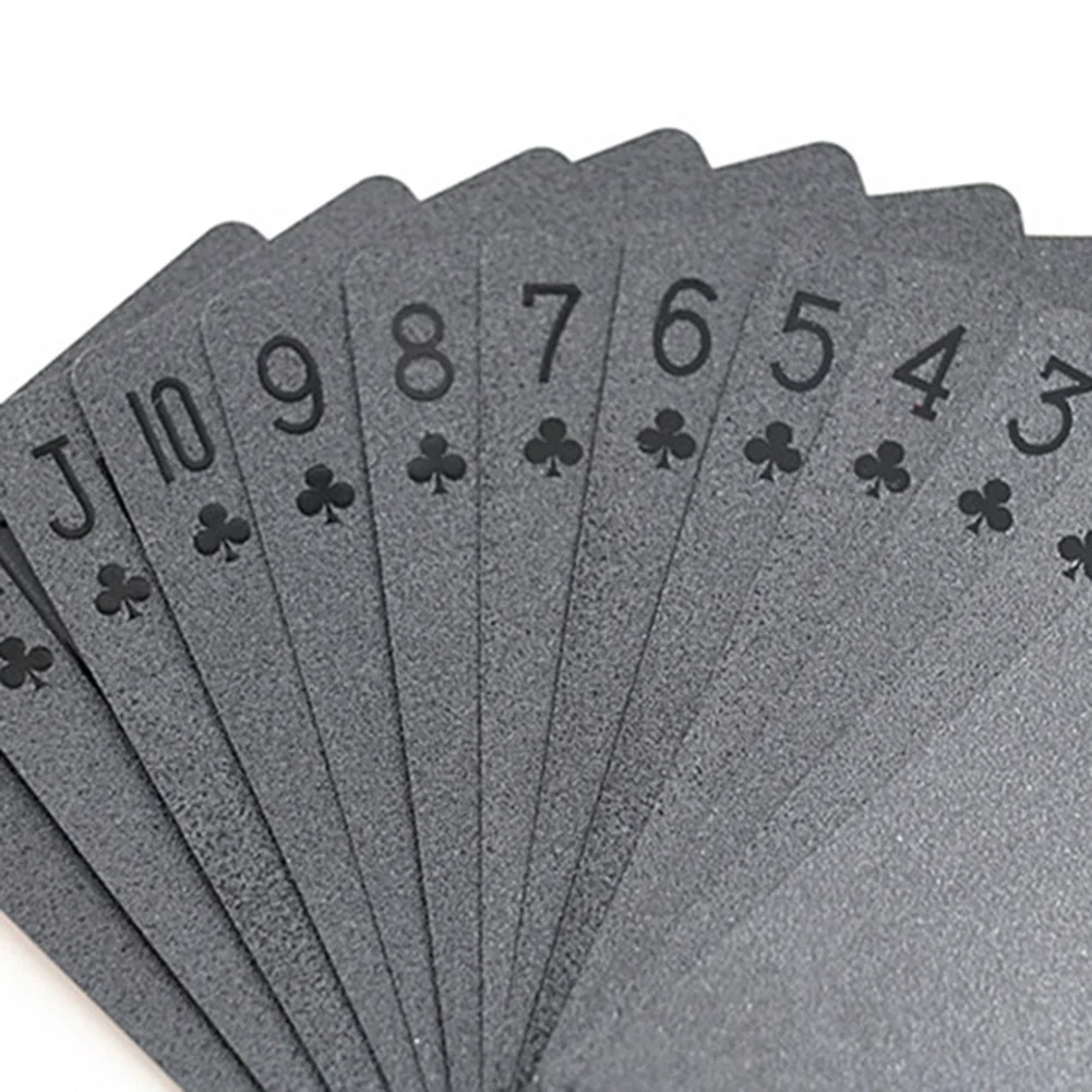 Водонепроницаемая черная пластиковая игральная коллекция карт, алмазные карты для покера, креативный подарок, стандартные игры, кaрточные игры 54 шт./компл