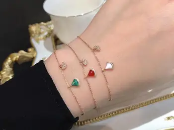 

18K Rose Gold Natural Shell Heart Bracelets Luxury Style Christmas Gift for Women Valentines Day Gift for Girlfriend