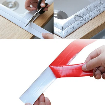 

PVC Anti-mildew Tape Kitchen Waterproof Tape Bathroom Sink Waterproof Stickers Stove Toilet Sealing Tape Corner Beauty Wall Stic
