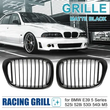 

X Autohaux Matte Black Front Kidney Racing Frame Grilles Grill For 1997-2003 BMW E39 5 Series 525i 528i 530i 540i M5 4-Door