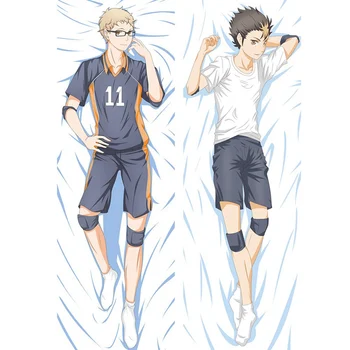 

Anime Volleyball Boy Japanese Anime Two Side Body Pillowcase-peach Skin Pillow Case Cover Manga