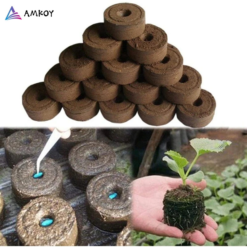 

AMKOY 30mm Jiffy Peat Pellets Seedling Soil Block Maker Starting Plugs Seeds Starter Professional For Garden Avoid Root Block