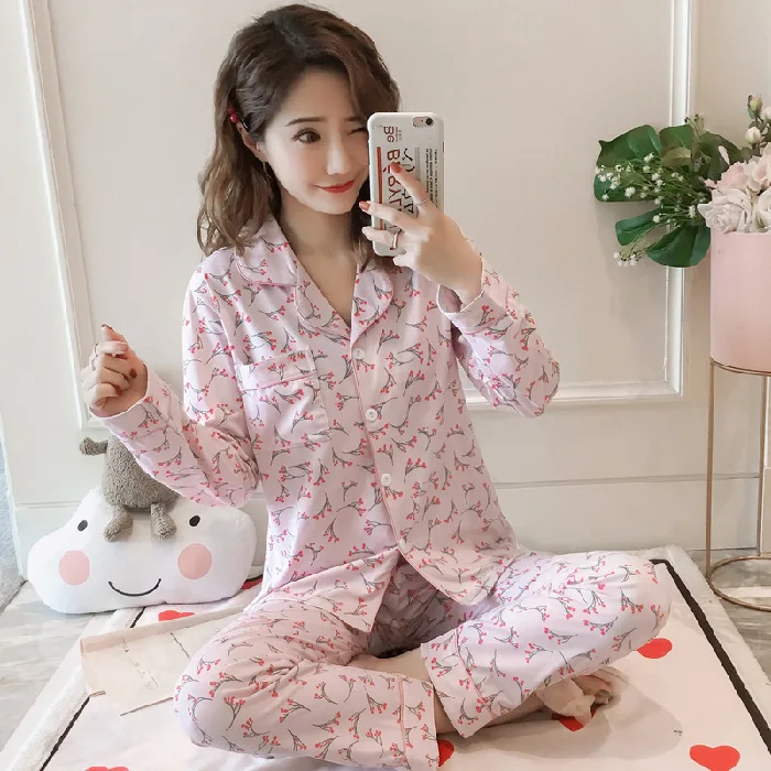 

E shang Ya-2019 Autumn Long Sleeve Trousers Cardigan Suit 1028 # 200g Qmilch
