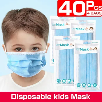 

10/20/30/40pcs Disposable Child Masks for children 3 Layer Small Size Mouth Kids Mask Half Face Mask Fast Shipping