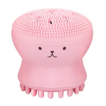 

Lovely cute animal small octopus shape silicone facial cleaning brush deep pore cleaning scrub face wash brush