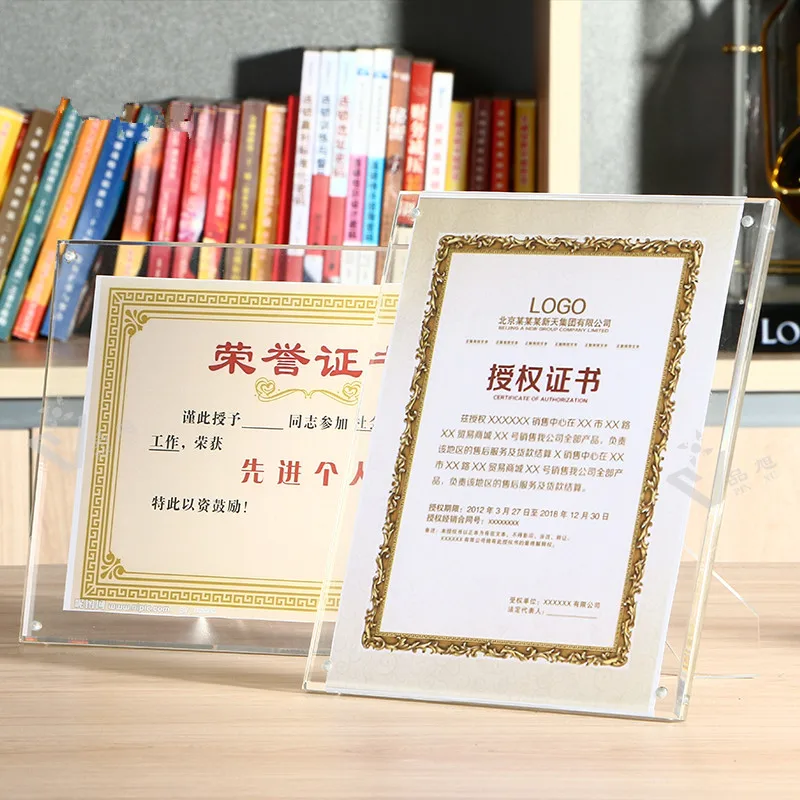 

Creative Crystal Clear Photo Frame Multifunction Certificate Diploma Children Picture Display Frames Office Desktop Decorations