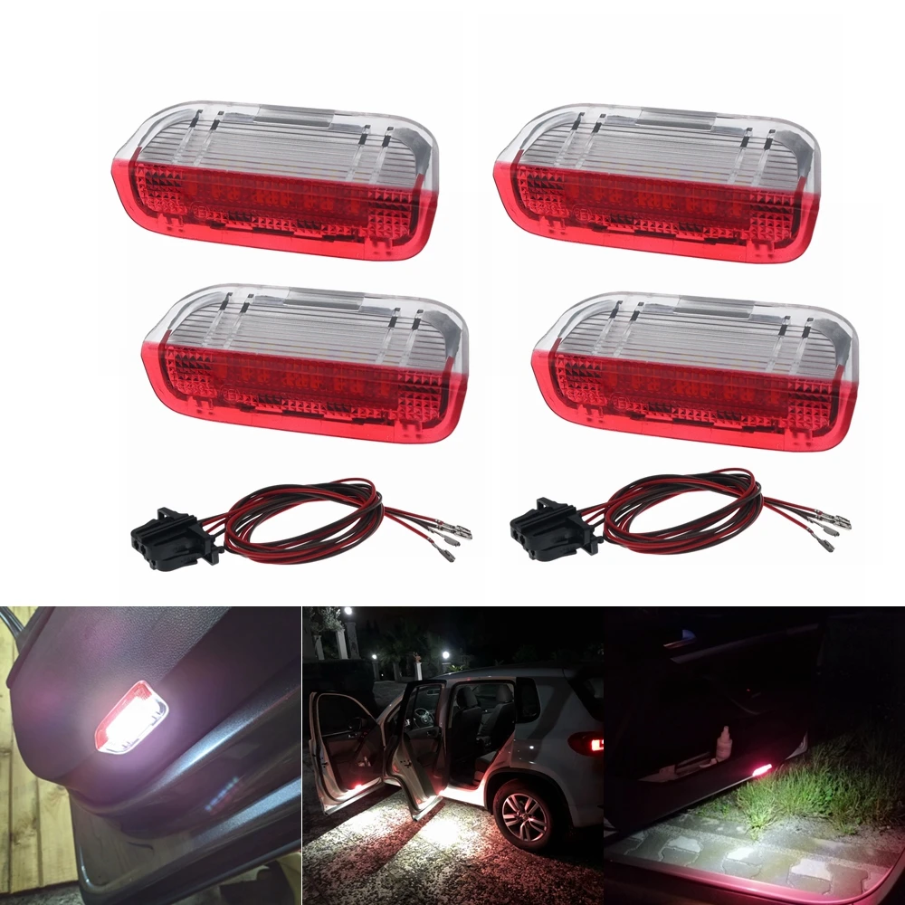 4Pcs/Set Car 18LED Door Warning Light Lamps Cable Wire For Jetta MK5 MK6 Tiguan Touareg CC Passat Scirocco EOS Golf 5 6 7 | Автомобили и
