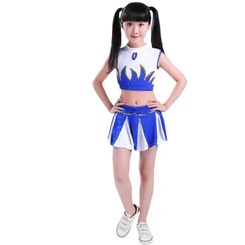 

Style Student Cheerleader Uniform School Girl Dance Costumes Sports Competition Kids Stage Performance Clothing 110-170CM 2020