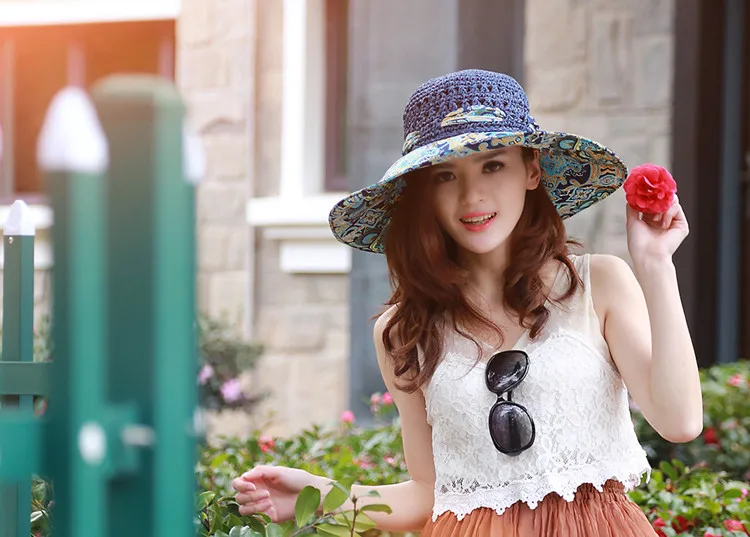 YOYOCORN Ms. летняя Корейская версия солнцезащитных шляп с защитой от ультрафиолета, складная Солнцезащитная шляпа, пляжная шляпа, большая Солнцезащитная соломенная Кепка