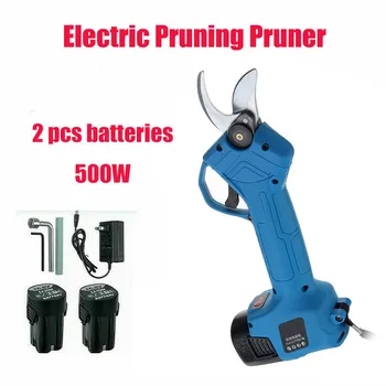 

500W 16.8V Rechargeable Electric Pruning Scissors Pruning Shears Garden Pruner Secateur Branch Cutter Cutting Tool + 2x Battery
