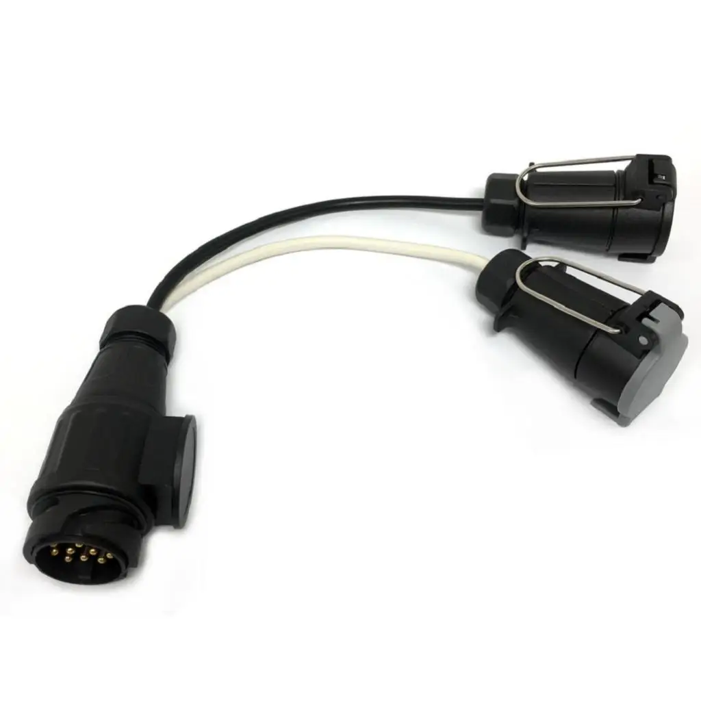 

13 Pin to 7 Pin Trailer Socket Plug Connector Adapter Y Splitter Circuit Adapter