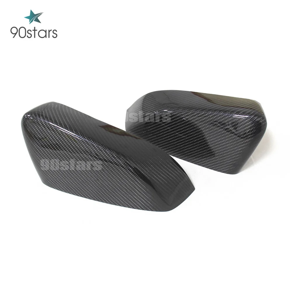 US $73.99 For Ford Mustang 2009 2010 2011 2012 2013 2014 Add On Style Carbon Fiber Rear View Mirror Cover Black Finish