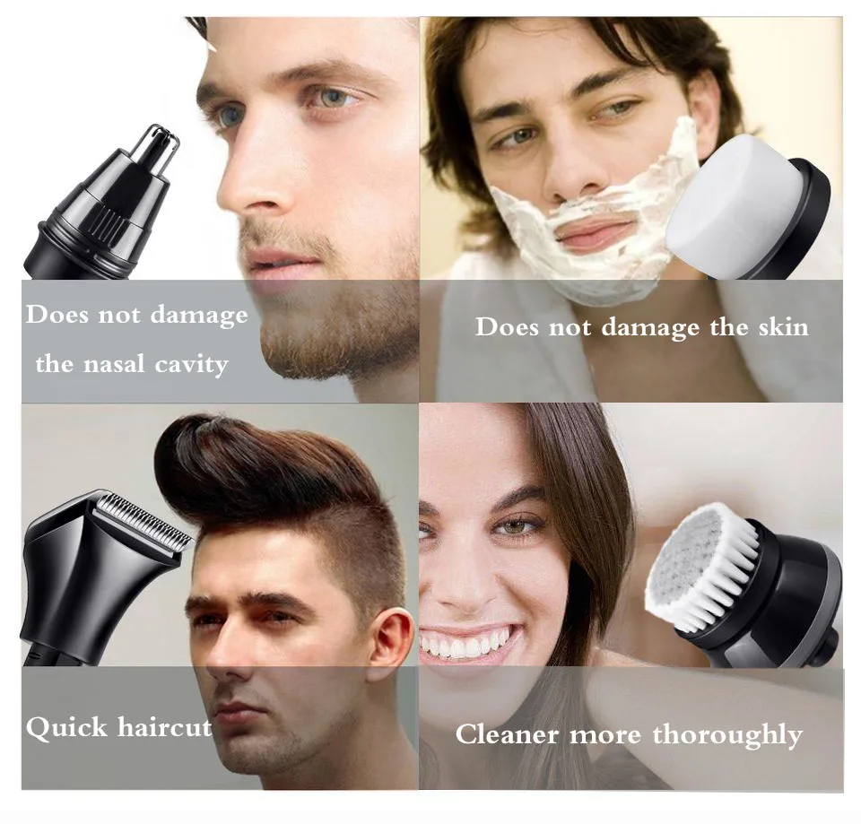 Kemei Электрический бритвенный станок 5D для бритья перезаряжаемый триммер для волос в носу портативный электробритва для мужчин для бороды дорожный набор для красоты 5