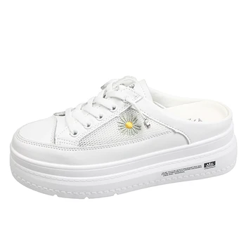 

Summer 2020 Platform Daisy Casual Shoes Women Loafers Breathable Slip-On Fashion Sneakers Female Creeper Shoes Outdoor Slipper