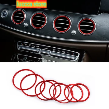 

Chrome air conditioning vent frame cover trim interior sequins air outlet panel strip 3D sticker for Mercedes Benz E class W213
