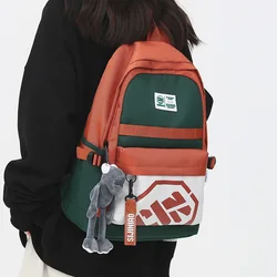 High Quality Patchwork Contrast Color Women's Backpack Large Capacity Men's Travel Nylon Backpack Unisex Student School Backpack