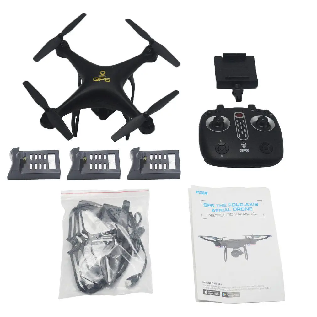 with 3 batteries LH-X25GWF Дистанционно управляемый игрушечный Дрон с 720P HD Камера Wi-Fi Управление расстояние GPS FPV 4-осевая машина светодиодный свет без головки и возвратом по нажатию одной 2/3 батарей подарок - Цвет: with 3 batteries