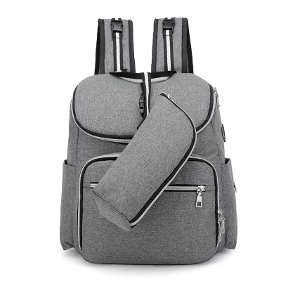 Модный многофункциональный рюкзак, USB сумка для отдыха, сумка для мамы, Большой Вместительный рюкзак унисекс, Портативная сумка, сумка для матери и ребенка - Цвет: gray