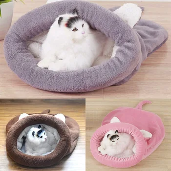 

Small Pet Winter Velvet Warm Sleeping Bag Cat Comfortable Hideout Washable House /Pet Bed For Cat /Cat House For Cold Weather