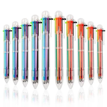 

28 Pack Multicolor Ballpoint Pens 0.5mm 6-In-1, 6 Color Retractable Ballpoint Pens for Office School Supplies Students Gift
