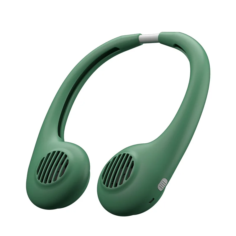 

Portable Lazy Hanging Neck Fan USB Charging Turbo Leafless Dual Fan 360 Degree Adjustable Strong Wind Outdoor Sports Cooling Fan