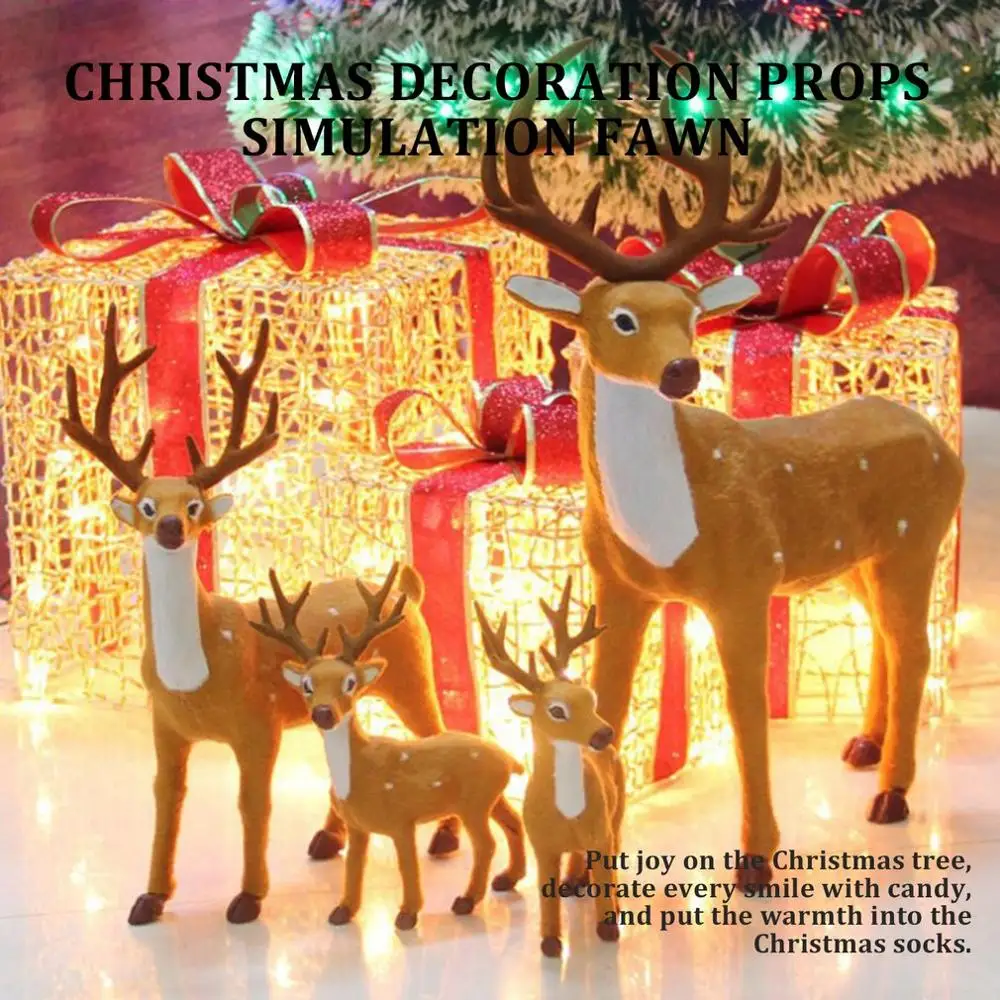 

Christmas Decoration Christmas Simulation Fawn Decoration Christmas Scene Arrangement Decoration Festival Decoration Props