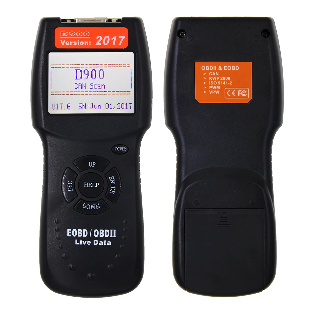 Версия D900 CANSCAN сканер obd eobd диагностический obd2 живой PCM считыватель кода данных сканер для грузовика/автомобиля,6 в D900