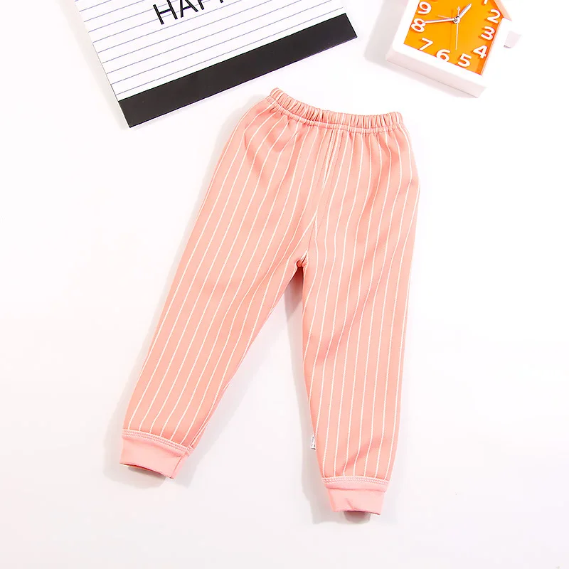 Детские брюки зимние леггинсы для девочек, плотные бархатные леггинсы, детские штаны для девочек, детская одежда, леггинсы для девочек, теплые штаны - Цвет: striped pink