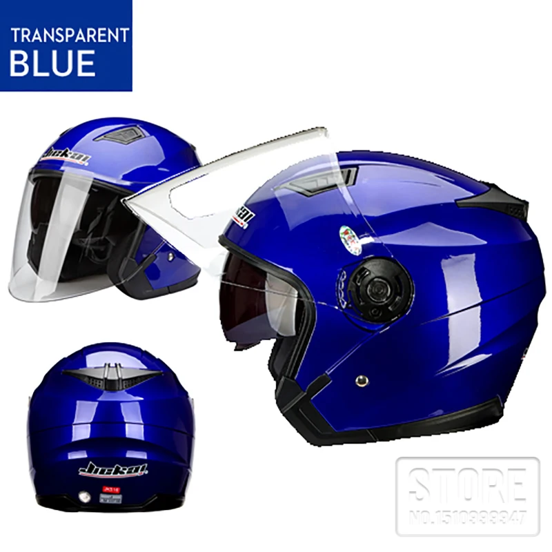 Casque Moto Jet Rétro Ouvert - Double Visière, ABS Résistant, Léger (env. 1000g) - Certifié CE, Unisexe