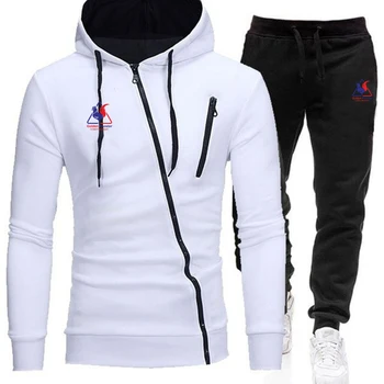 

2020 Hoodies Set Men Autumn Casual Mens Tracksuit Hooded Hoody + Pants 2 Piece Men's Sportwear Pullovers Sets Male Outwear 4XL