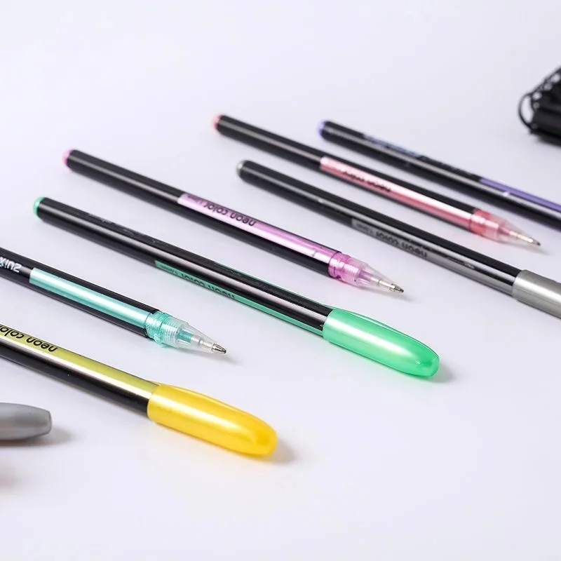 12 pcs Color Gel Neon Pen Set Multicolor Ballpoint Pens for Writing,  Drawing, Painting & Doodling