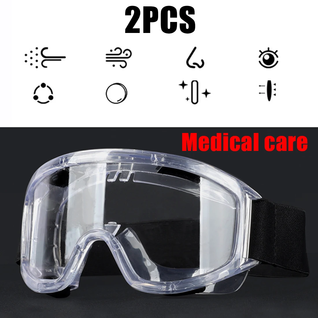 

Safety Glasses Anti-shock PC Lens Goggles Anti-splash Anti-UV Windproof Riding Protective Glasses Working Eyewear