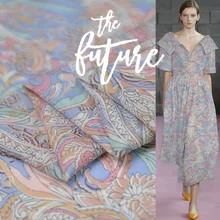 89 см* 140 см этнические Пейсли Материал Натуральный шелк хлопок платье ткань лето