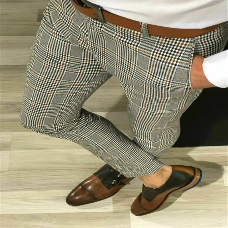 tan plaid pants mens